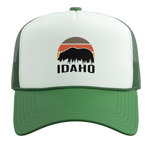 Idaho Trucker Hat with Adjustable Mesh Back - color: Kelly Green/White