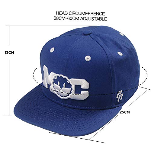 RIOREX Hip hop caps Fashion Animal Embroidery Baseball Cap for Men Adjustable Leather Belt Strapback Baseball Cap - color: Blue(mc)