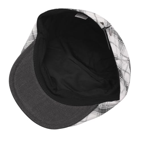 ZLYC Men Summer Flat Cap Scally Ivy Gatsby Newsboy Beret Driver Hat - color: Plaid White
