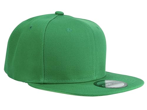Gelante Plain Blank Flat Brim Adjustable Snapback Baseball Caps LOT 6 Pack - color: Kelly Green