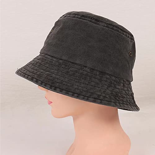 Premium Cotton Bucket Hats,Packable Hats for Men Women,Summer Bucket Hat,Fishing Sun Hats - color: Dark Grey