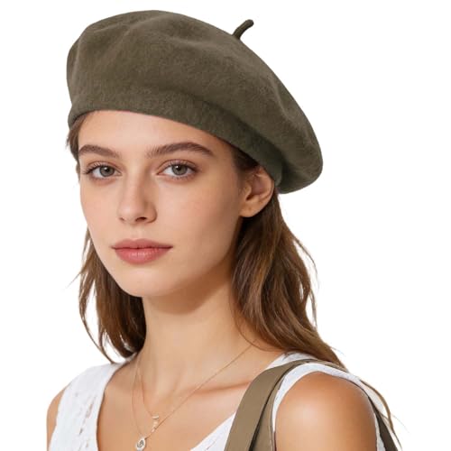 Jolbndcv 6PCS Beret, French Beanie, Outdoor, Winter, Fashion Lady Hat - color: Brown
