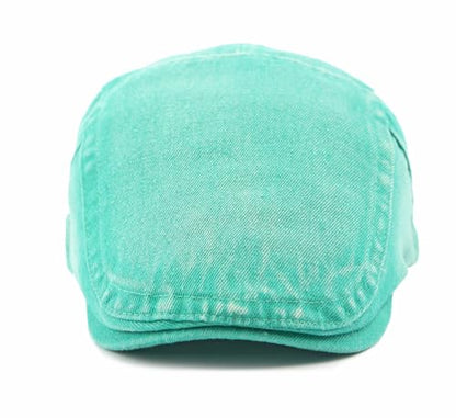Cotton Newsboy Cap,Breathable Ivy Gatsby Cabbie Beret Hat for Men's Women Driving Hunting Golf - color: Denim Lake Blue