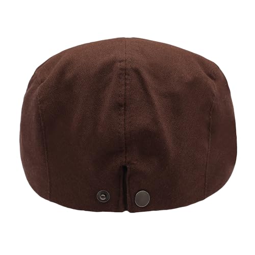 ZLYC 남성용 여름 플랫 캡 Scally Ivy Gatsby Newsboy Beret Driver Cabbie 사냥 모자 - color: 단단한 커피.