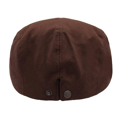 ZLYC 남성용 여름 플랫 캡 Scally Ivy Gatsby Newsboy Beret Driver Cabbie 사냥 모자 - color: 단단한 커피.