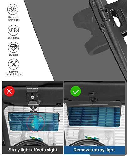 JOYTUTUS Sun Visor Extender for Compact SUVs and Sedans, Universal Anti-Glare Polarized Sun Visor Easy to Install, UV400 Visor Extension Protect from Glare/UV Ray/Stray Light, Safe Driving for Car - size: Medium 12"*6"