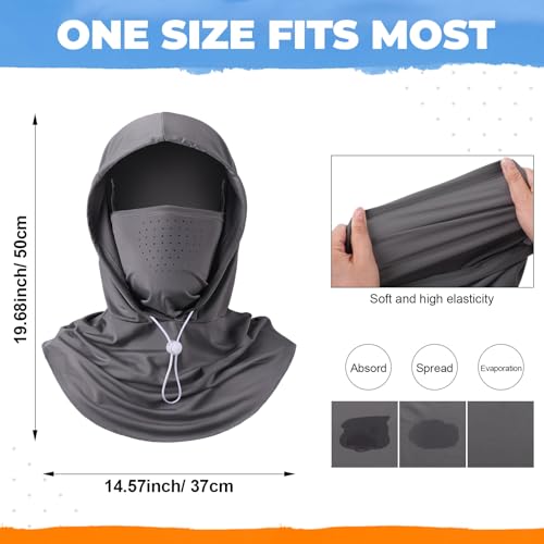 Funtery 4 Pack Cooling Balaclava Mask - color: Black, Dark Gray, Light Gray, White
