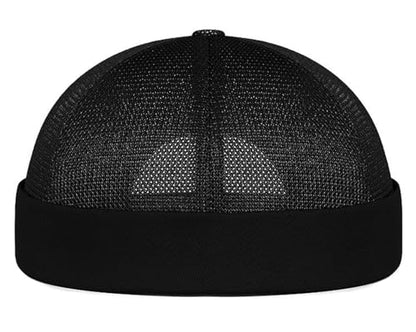 DIYDECAL Mens Mesh Brimless Cap,Summer Skullcap Docker Beanie Hat - color: Black