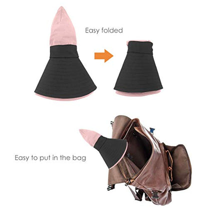 IYEBRAO Kids UV Sun Hat with Ponytail Hole UPF 50 Bucket Cap for Girls Summer Beach ＆ Fishing - color: Light Pink