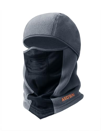 AstroAI Windproof Ski Mask, Winter Thermal Fleece Balaclava, Gray-M - color: Grey, size: Medium