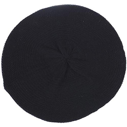 BYOS Chic French Style Lightweight Soft Slouchy Knit Beret Beanie Hat in Solid - color: 2-pack Sky Blue & Black