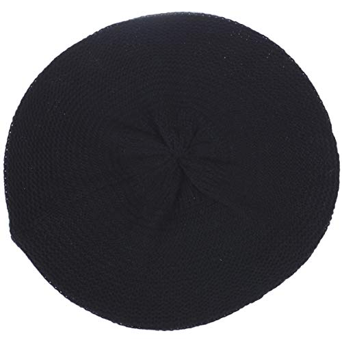 BYOS Chic French Style Lightweight Soft Slouchy Knit Beret Beanie Hat in Solid - color: 2-pack Off White & Black