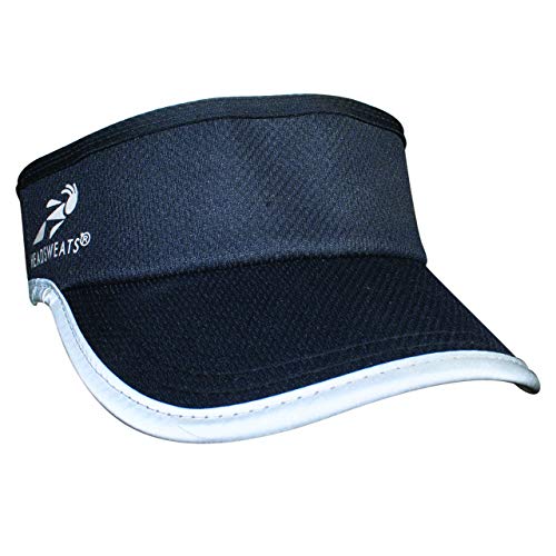 Headsweats Unisex Adult Lightweight Performance Running Reflective Visor - color: Black