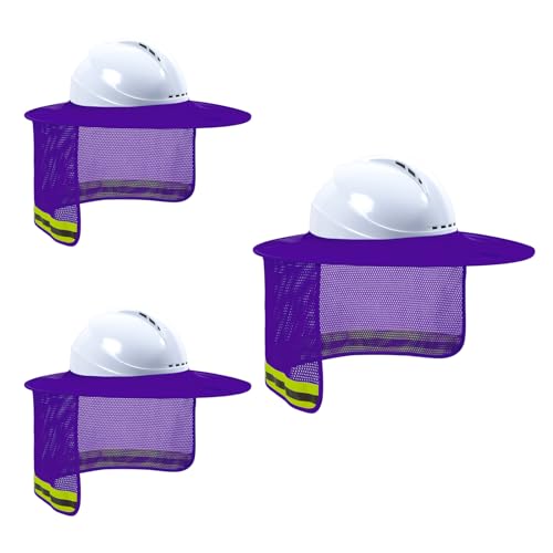 Hard Hat Sun Shade, High Vis Sun Visor Shade Full Brim, Purple, 3PCS - color: 3 Packs Purple