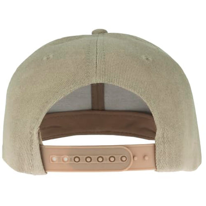 Gelante Snapback Hats for Men - Flat Bill Brim Baseball Cap Hat - Plain Blank Adjustable - color: Khaki