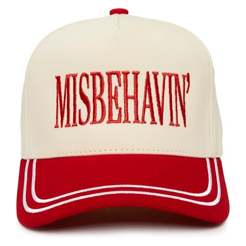 Funky Junque Women's 2 Tone Trucker Hats - color: Misbehavin' - Red/Beige