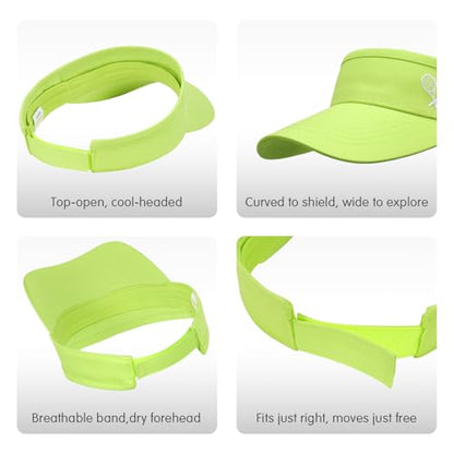 WILLPORT Kids Adjustable Cotton Visor Sun Hat,6-12Y - color: Lime Green