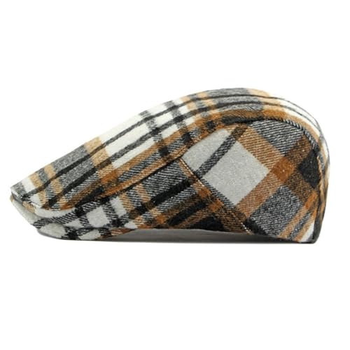 Idopy Men`s Classic Adjustable Ivy Irish Newsboy Golf Cap Hat - color: Plaid Black