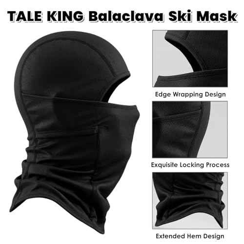 Ski Mask Balaclava Motorcycle Summer Face Mask Shiesty Mask for Men Women - color: Black + Black