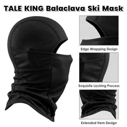 Ski Mask Balaclava Motorcycle Summer Face Mask Shiesty Mask for Men Women - color: Black + Black