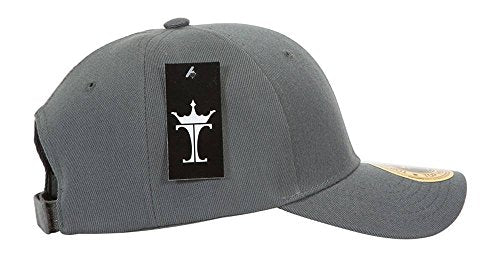 TOP HEADWEAR Adjustable Baseball Structured Cap Hat - color: Charcoal