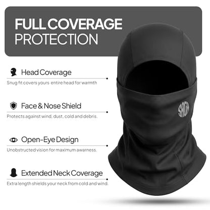 Kids Balaclava Ski Mask for Boys & Girls Dark Black