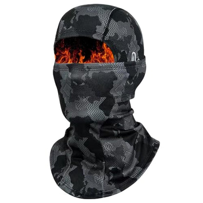 Balaclava Ski Mask, Warm Fleece Face Cover for Winter Cycling - color: Black Camouflage