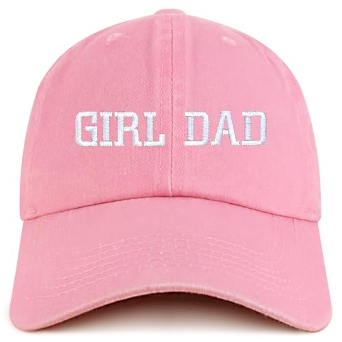Trendy Apparel Shop Girl DAD Embroidered Unstructured Pigment Dyed Cotton Baseball Cap - color: Pink