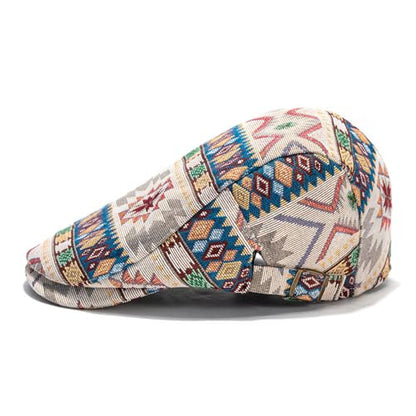 Cotton Newsboy Cap,Breathable Ivy Gatsby Cabbie Beret Hat for Men's Women Driving Hunting Golf - color: Ethnic Beige