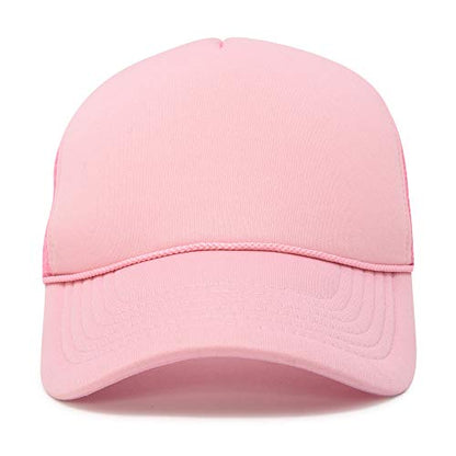 DALIX Solid Blank Trucker Hats Caps 2 Pack - color: Light Pink