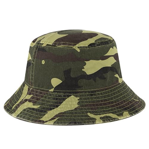 Ashen Fane Garment Washed Combed Cotton Twill Packable Lightweight Unisex Bucket Hat - color: Camo 1, size: Large