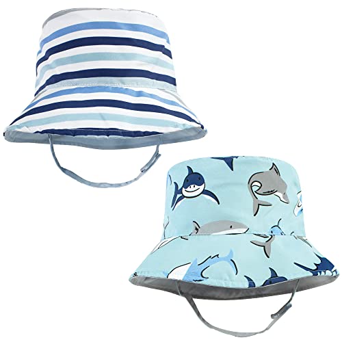 Hudson Baby Baby Hudson Baby Unisex Baby Sun Protection Hat - color: Shark Stripe, size: 12-24 Months