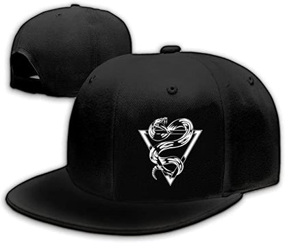 Horror Skull Hat Snapback Hat for Men Women Black Adjustable Classic Adult Baseball Cap Flat Bill Hip Hop Cap - color: Snakes