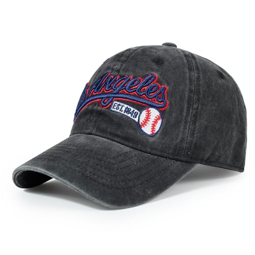 Baseball Cap Unstructured Classic Vintage Embroidered Ball Hat Men Women - color: Los-angeles