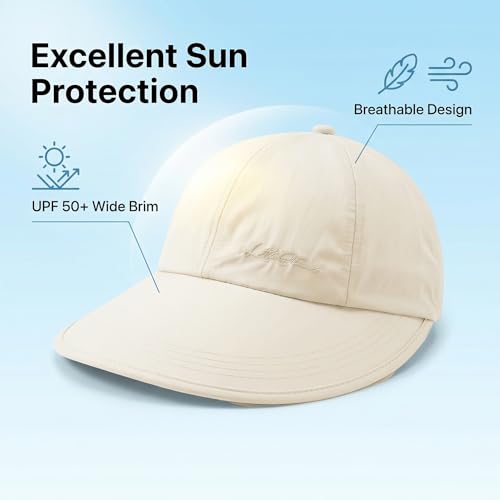 Women's Ponytail Wide Brim Sun Hat UPF 50+， Adjustable Ultralight Travel Hiking Beach Cap with for Outdoor Gardening - color: Black