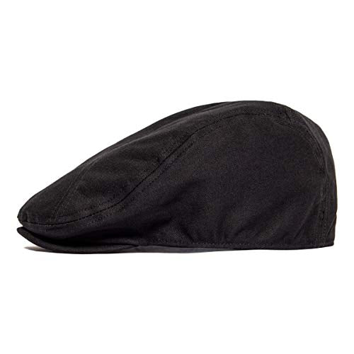 BOTVELA Men Cotton Twill Newsboy Flat Hat Fitted Cap - color: Black, size: 7 3/8