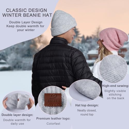 Large Slouchy Winter Hat for Cold Weather, Warm Loose Slouch and Cuffed Beanie Hats for Women Men - color: Grey