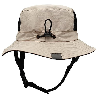 Men Bucket Hat Wide Brimmed Foldable Ladies Surf Sun Hat UPF50+ - color: Khaki
