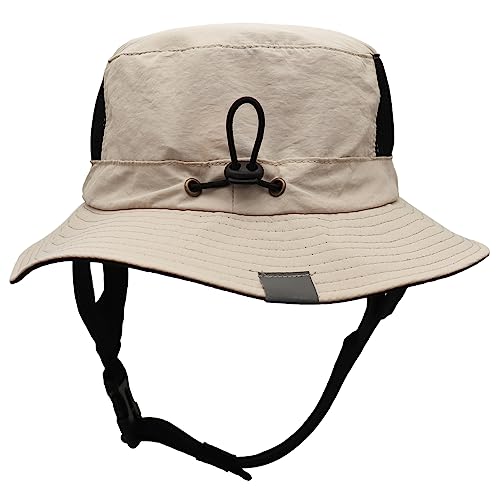 Men Bucket Hat Wide Brimmed Foldable Ladies Surf Sun Hat UPF50+ - color: Khaki