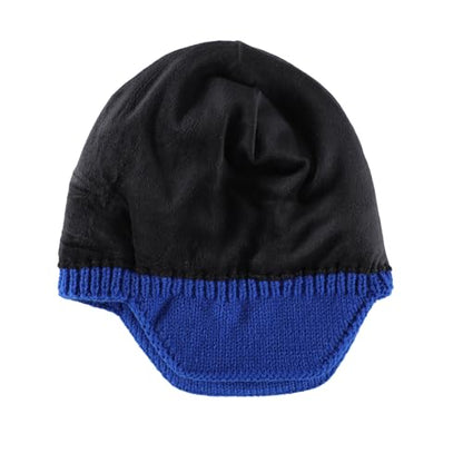 Home Prefer Mens Winter Hat Knit Earflap Hat Stocking Caps with Ears Beanie Hat - color: Royal Blue