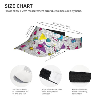 Adjustable Lightweight Open Top Sports Sun Visor Hat Cap for Golf Tennis - color: Retro 90s