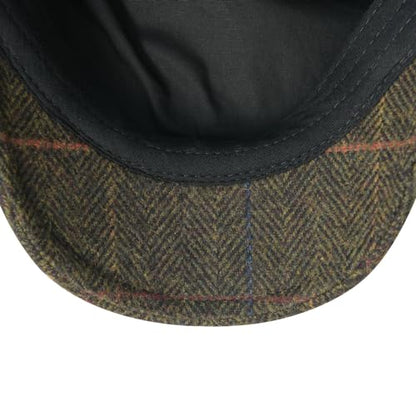 FEINION Men Wool Blend Flat Cap Tweed Newsboy Ivy Hat - color: Plaid Green