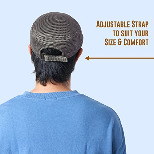 CHARM Mens Cadet Hat Kpop Caps - Womens Military Cadet Hat Korean Style Baseball Cap Mesh Fabric - color: Navy