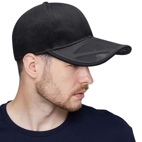 Unisex Full Mesh Baseball Cap - Quick-Dry Adjustable Sun Hat Summer Breathable Dad Cap for Outdoor Sports - color: Navy Blue