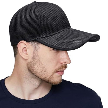 Unisex Full Mesh Baseball Cap - Quick-Dry Adjustable Sun Hat Summer Breathable Dad Cap for Outdoor Sports - color: Light Grey