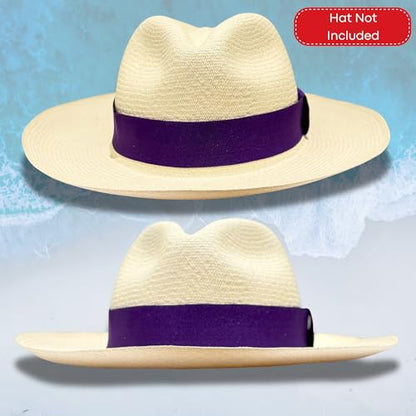 Gamboa Hatbands for Panama Hat Ribbon Hatband Cowboy Hats - color: Total Purple, size: Small