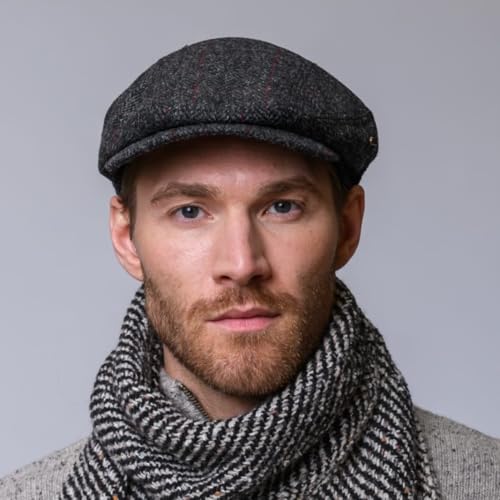 Mucros Weavers Irish Flat Cap for Men, Made in Ireland, 100% Irish Tweed, Green - color: Charcoal Gray, size: X-Large