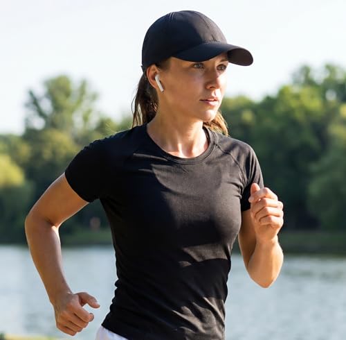 Connectyle Quick Dry Performance Run Hat for Men Women Lightweight Adjustable Sports Cap UPF 50+ Sun Protection Baseball Cap - color: Black