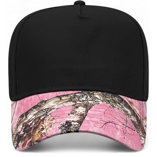 BROTHER TRUCKERS The World's Greatest Camouflage Patterned Trucker Hat Blanks - Wholesale Bulk Unisex Snapback Hats - color: Pink Camo/Black Vintage