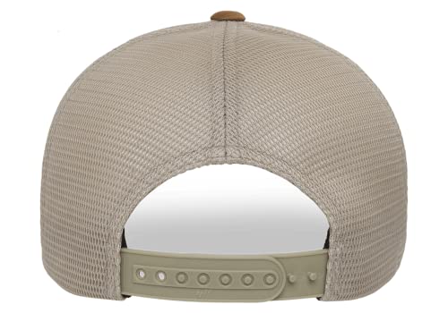Flexfit 110M Trucker Mid-Profile Mesh Back Snapback Cap - color: Caramel/Khaki